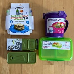 NEW litterless lunch kit sandwich wraps veggie dip Sistema Fuel Boomerang